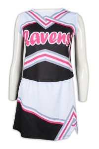 CH194 Make a dress sleeveless cheerleading uniform Fashion cheerleading uniform suit Cheerleading uniform manufacturer glee cheerios uniform  elite cheer uniforms  sparkly cheer uniforms front view